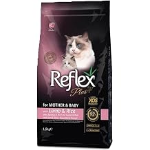 Reflex Plus Anne & Bebek Kuzulu ve Pirin li Kedi Mamas , 1.5 kg