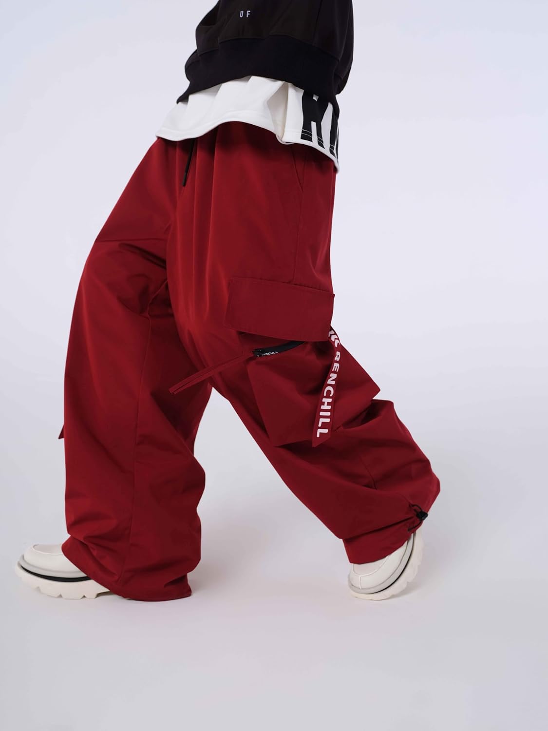 Winter Single Double Board Snowboard Ski Pants Men Women Professional Skiing Pants Waterproof Wine Red Black White