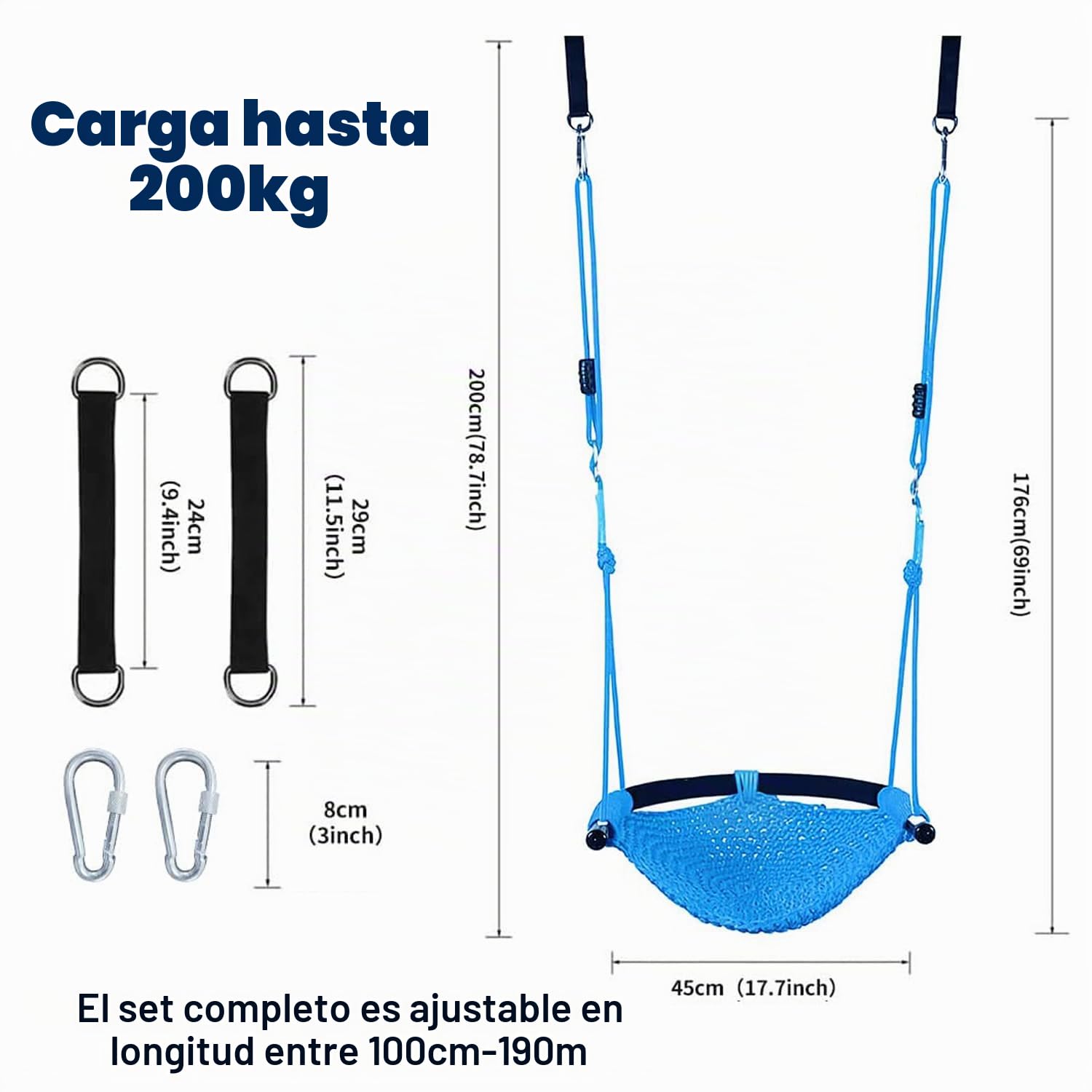 Columpio infantil para interior y exterior, columpio colgante para niños