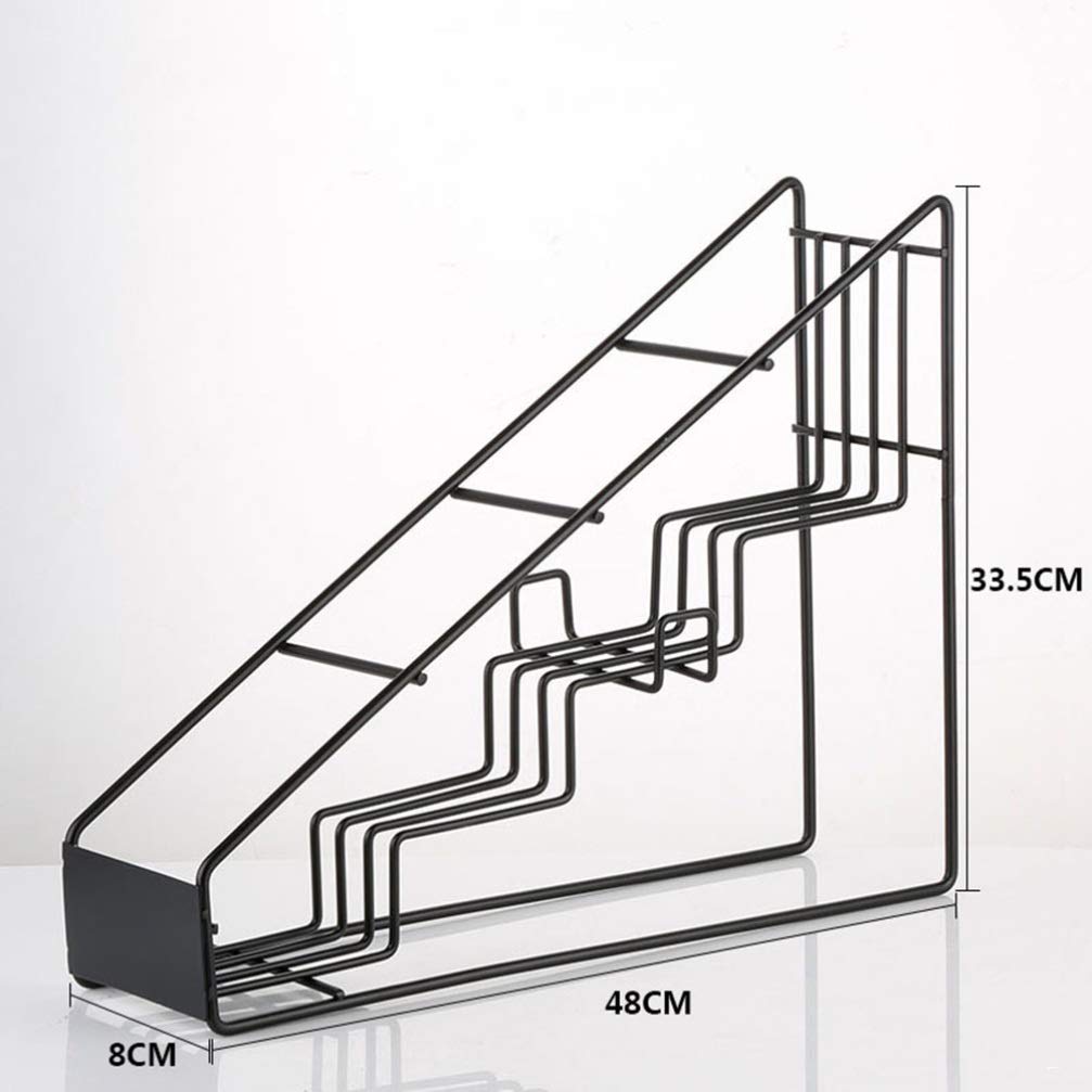 Portabottiglie in acciaio inox per sciroppo, 4 scomparti, organizer per bottiglie per sciroppo e condimenti, nero
