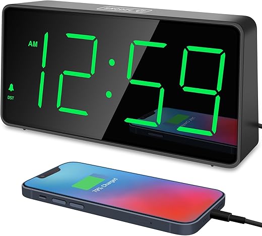 Peakeep Digital Clock, Alarm Clock for Bedrooms with USB Charger Port Large Big Numbers 5 review