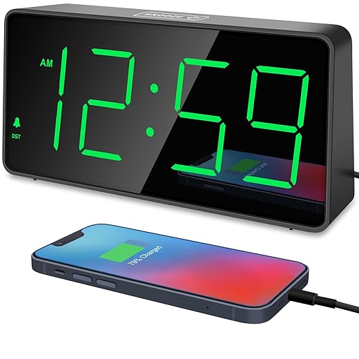 Peakeep Digital Clock, Alarm Clock for Bedrooms with USB Charger Port Large Big Numbers 5 product