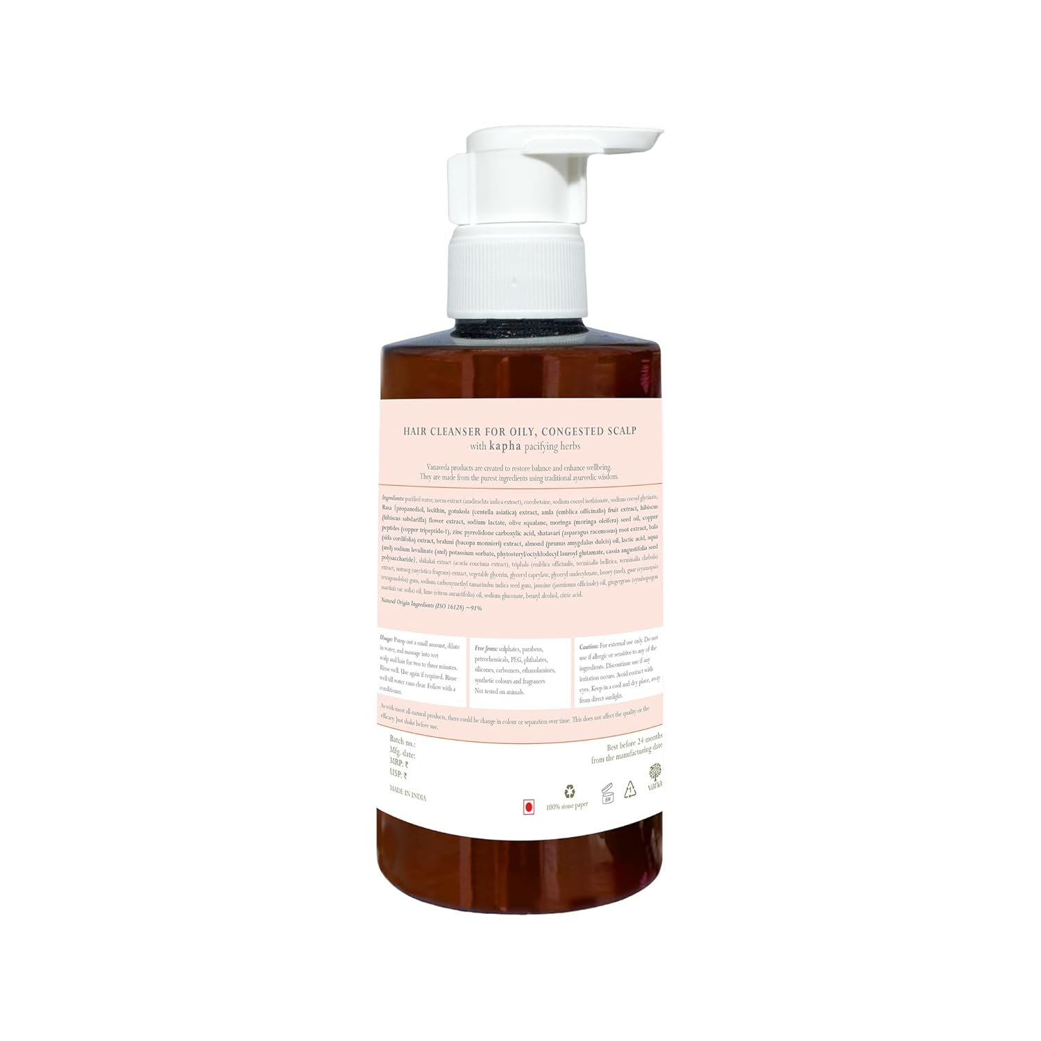 Kapha Hair Cleanser for Oily & Congested Scalp – Ayurvedic Herbal Shampoo with Rasa, Raw Honey & Triphala | Natural Hair Wash, 300ml