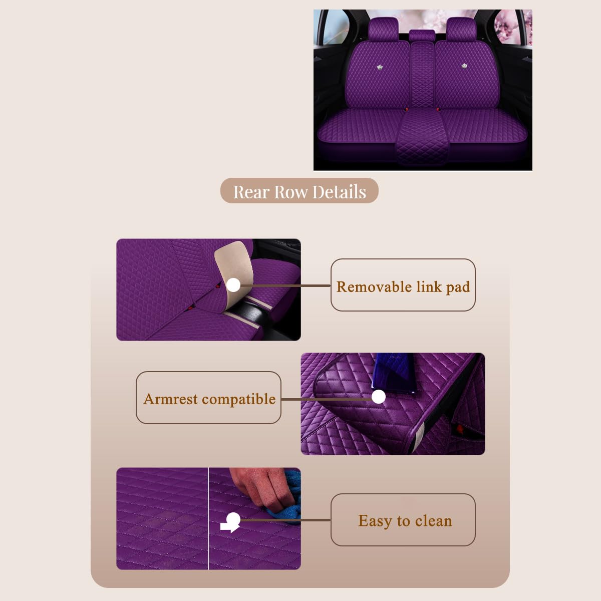 Amazon | レッドレインパープルカーシートカバー フルセット