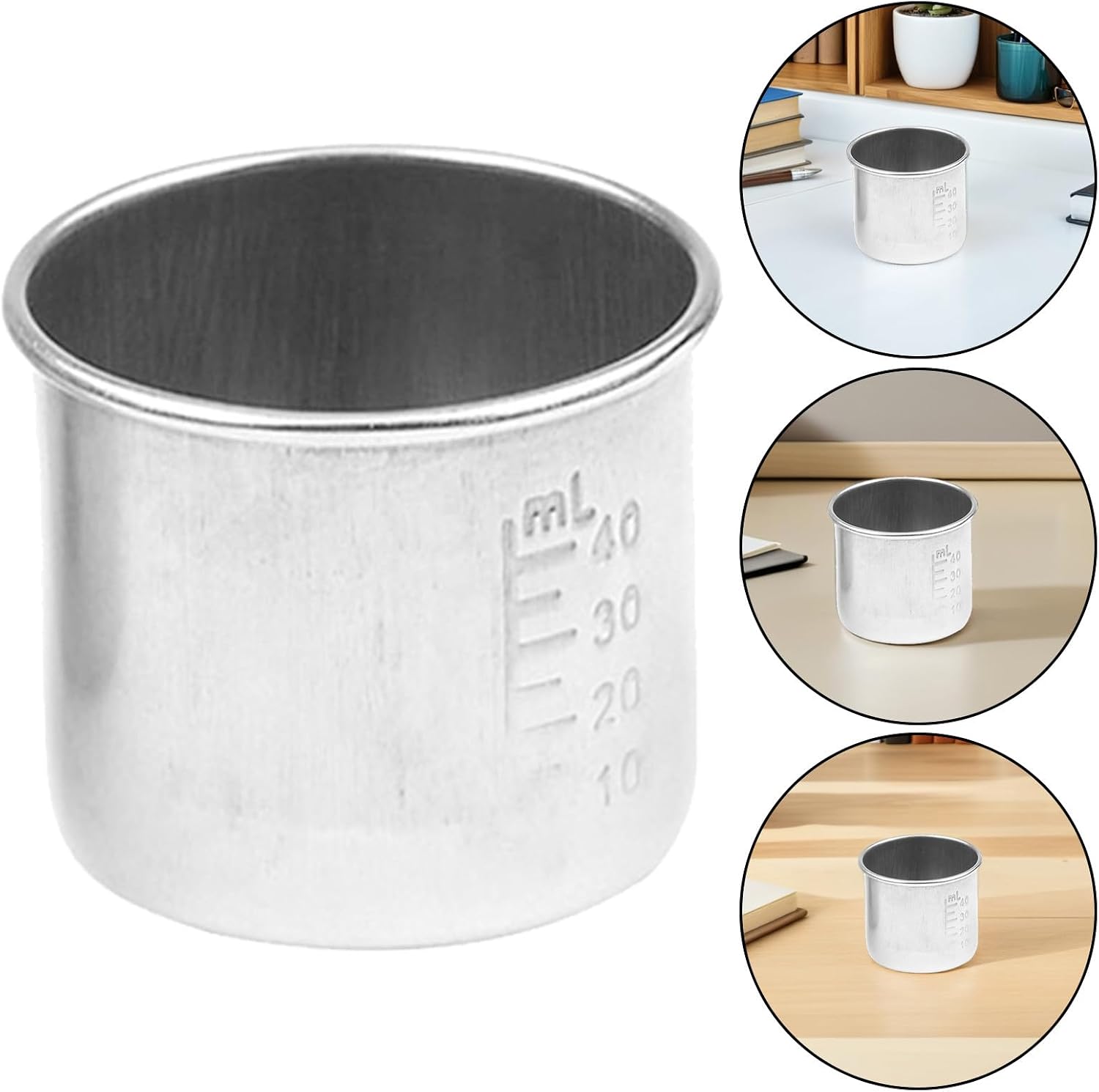 Toyvian Stainless Steel Medicine Measuring Cups, 4pcs Grade Graduated Pill Liquid Portion Cups Easy-to-read Reusable Metal Medicine for Home Clinical Use