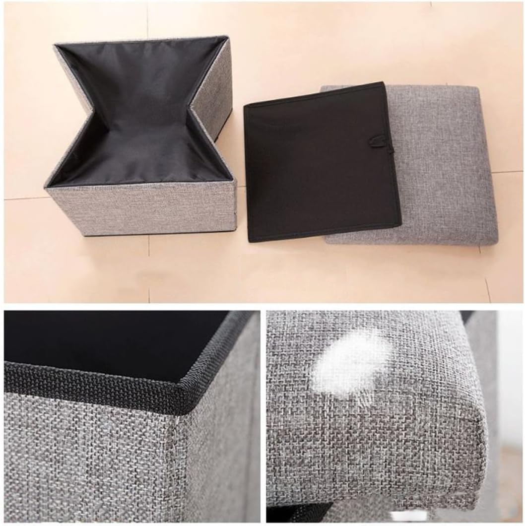 Foldable Storage Stool High-Bearing Ability Safe Material Storage Cube for Household Sundries Stool Box Comfortable Fabric for Boys and Girls