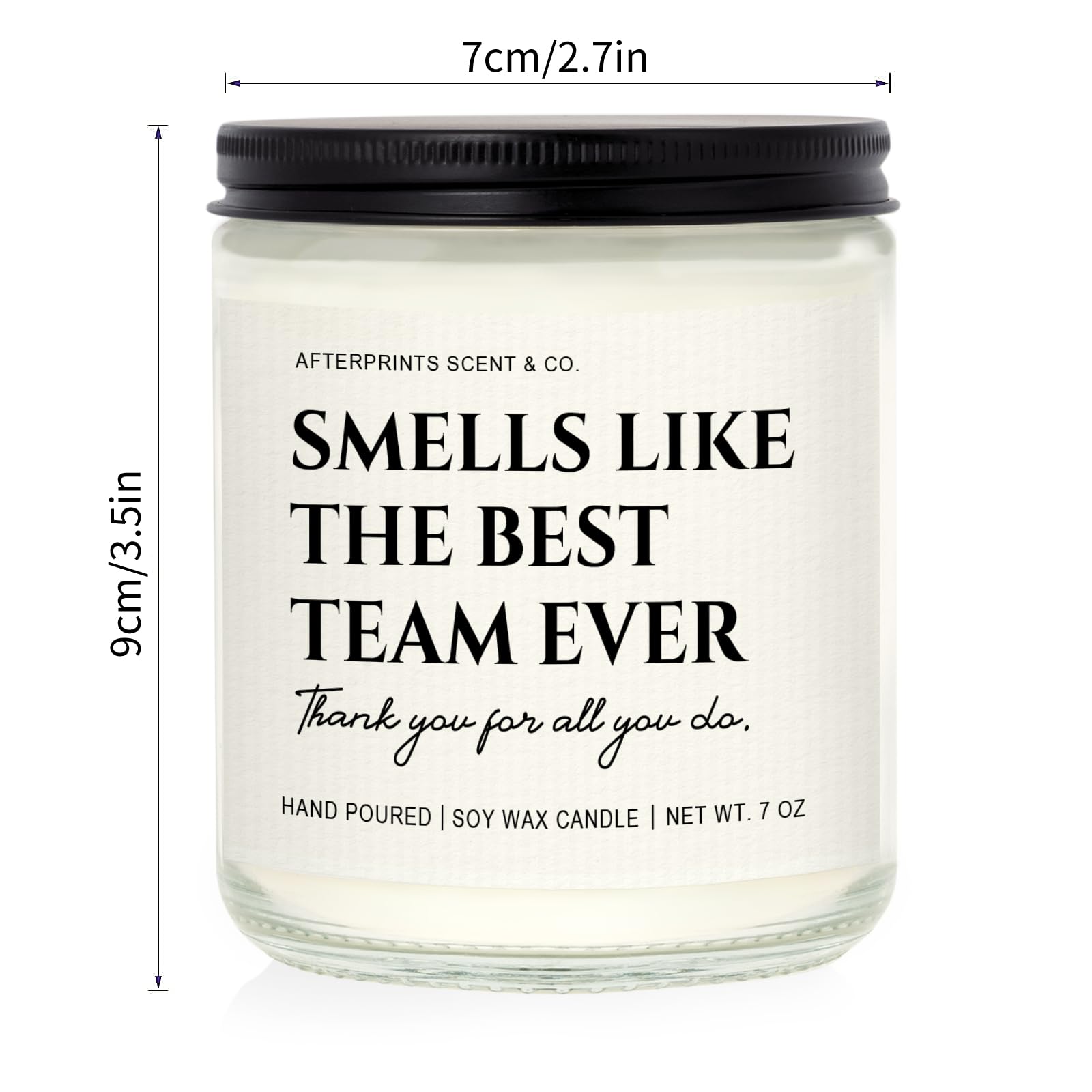 Afterprints Boss Gifts for Women Men, Best Team Ever Candle, Employee Appreciation Gifts, Team Appreciation, Christmas Farewell Gift for Coworker, Boss Lady, Staff, 7oz Lavender Scented Candles