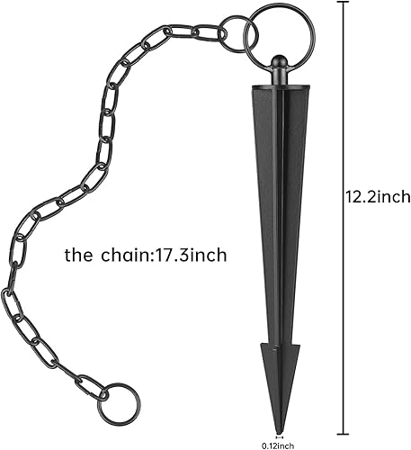 Miniatura 3 de Tfro & Cile Estaca de anclaje de cadena de lluvia Localizador de jardín de cono negro para canalón - 29.8 pulgadas de longitud