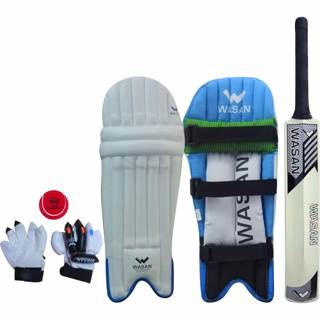 Complete Wood Cricket Set (5-8 Years), Extra-Small, White