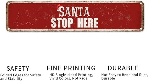 Vista 60 de Santa's Workshop North Pole Street Letreros personalizados de metal para exteriores, letrero de metal de bienvenida para Navidad, decoración