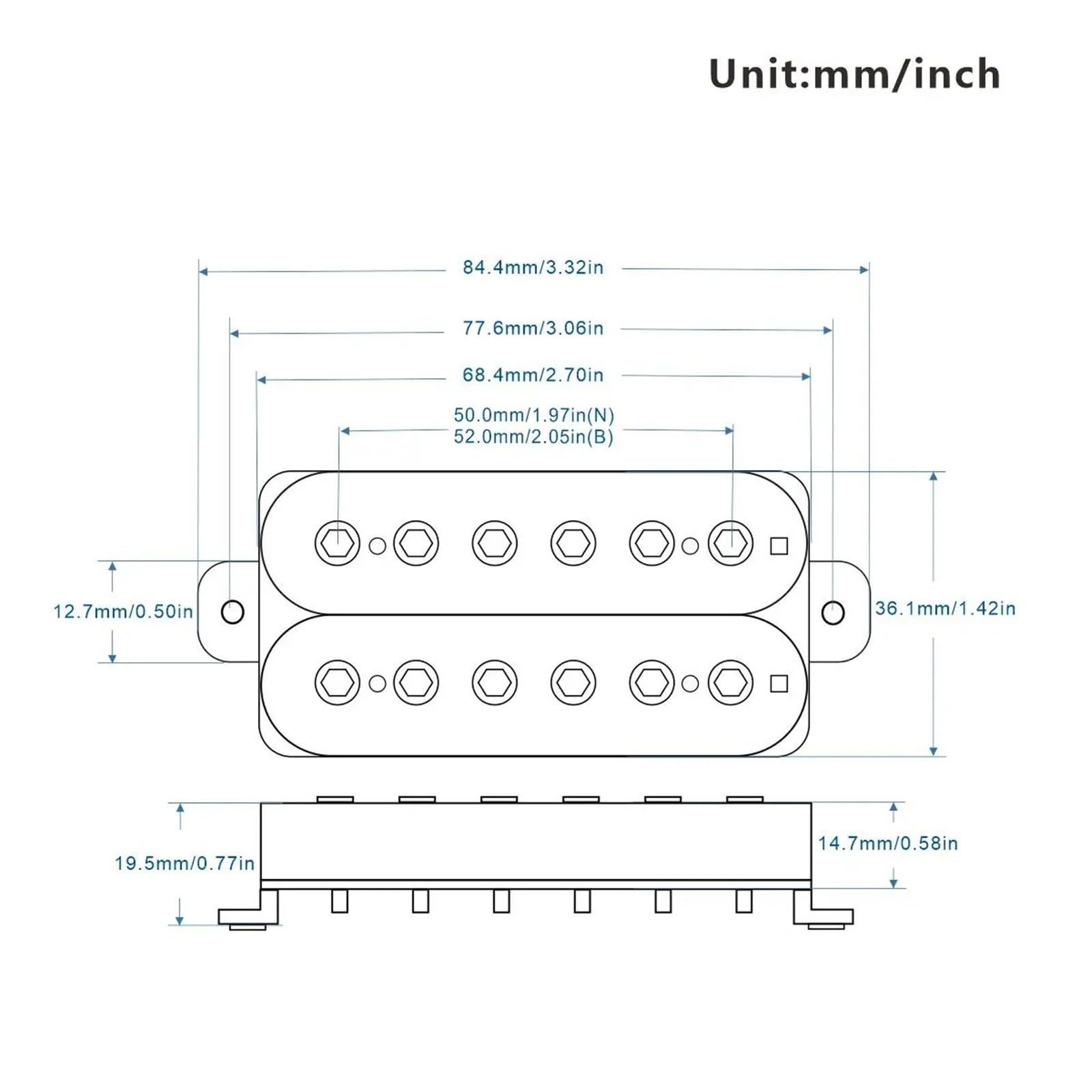 3 Stücke Humbucker + Single Coil Pickup Weiß Alnico 5 Gitarre Pickups Set for HSH