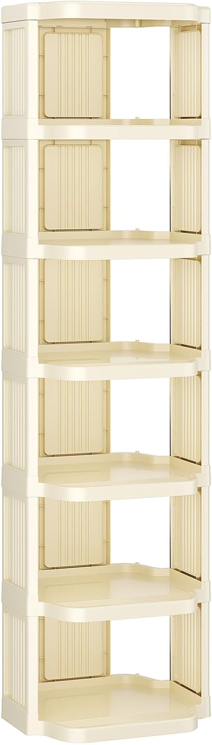 Kitstorack Vertical Shoe Rack: 8 Tiers Stackable Shoe Rack for Closet DIY Free Standing Shoe Organizer Small Shoe Shelf for Small Spaces and Narrow Spaces Plastic, White