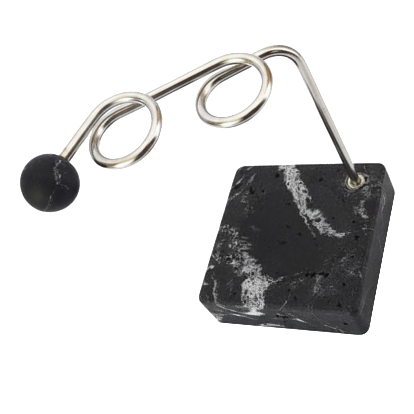 Wakects Portaspazzolino, Organizer in Acciaio Inossidabile, Base in Finto Marmo, Accessorio da Bagno Compatto per Piccoli Spazi (BLACK)