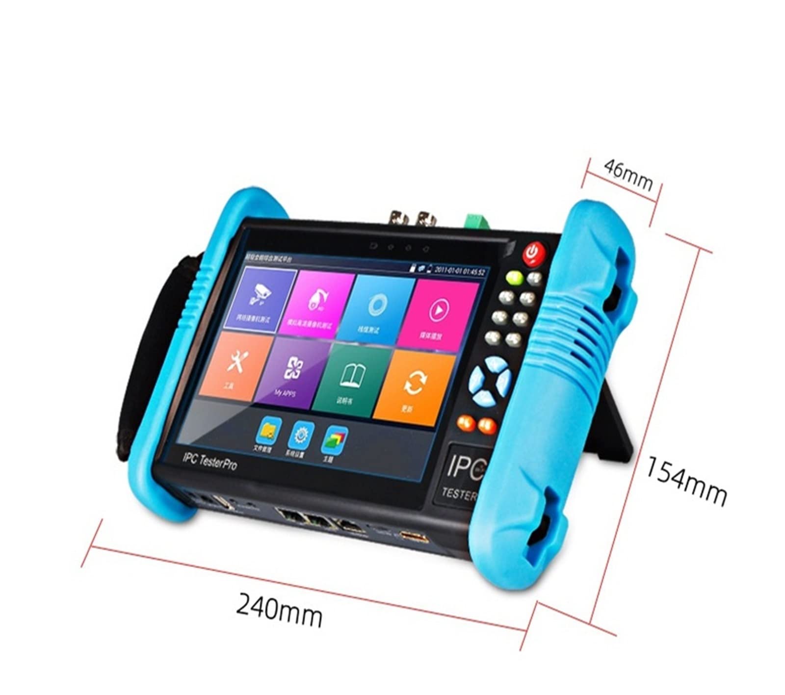 Tester CCTV da 7 pollici, tester di videosorveglianza 4K, uscita POE, test WiFi/uscita DC12V Tester CCTV portatile