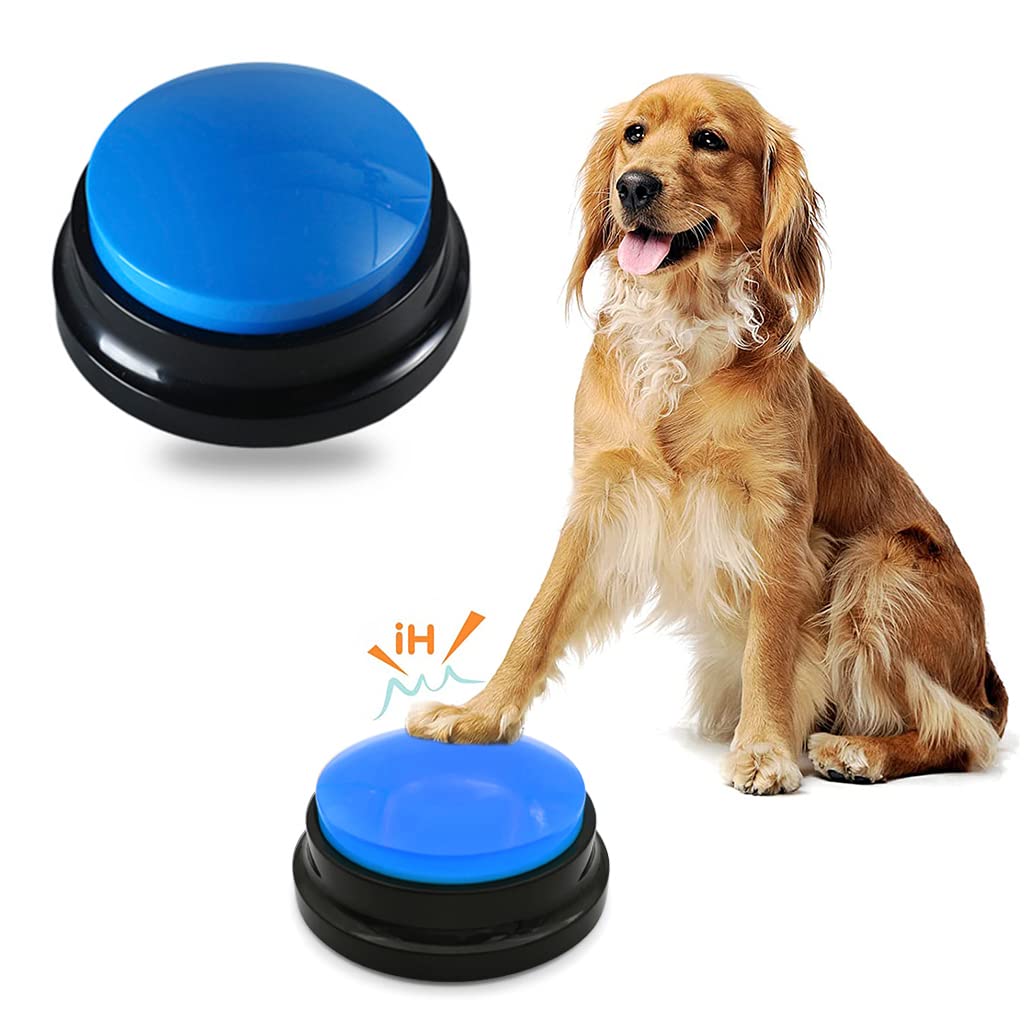ZIBUYU® Blue Interactive Dog Toys with Voice Recording Button,Dog Buttons for Communication Pet Training Buzzer,30 Second Record & Playback, Funny Gift for Study,Office & Home-image-45