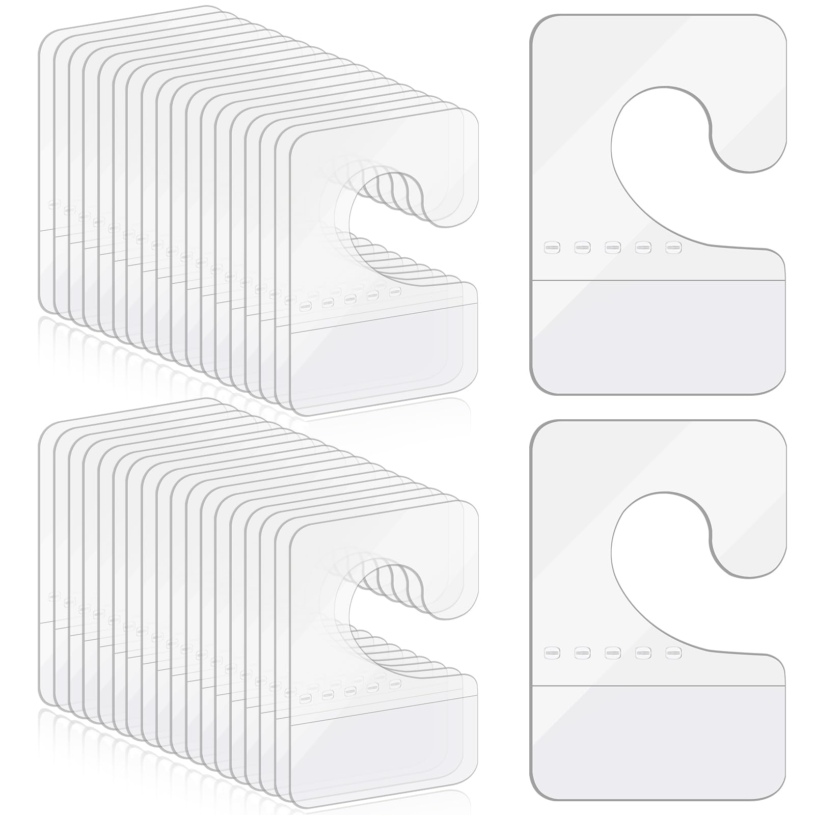 Befun 300 pestañas adhesivas transparentes para colgar, pestañas adhesivas de plástico para colgar, ganchos para etiquetas para tienda minorista (1.1 x 1.7 pulgadas)