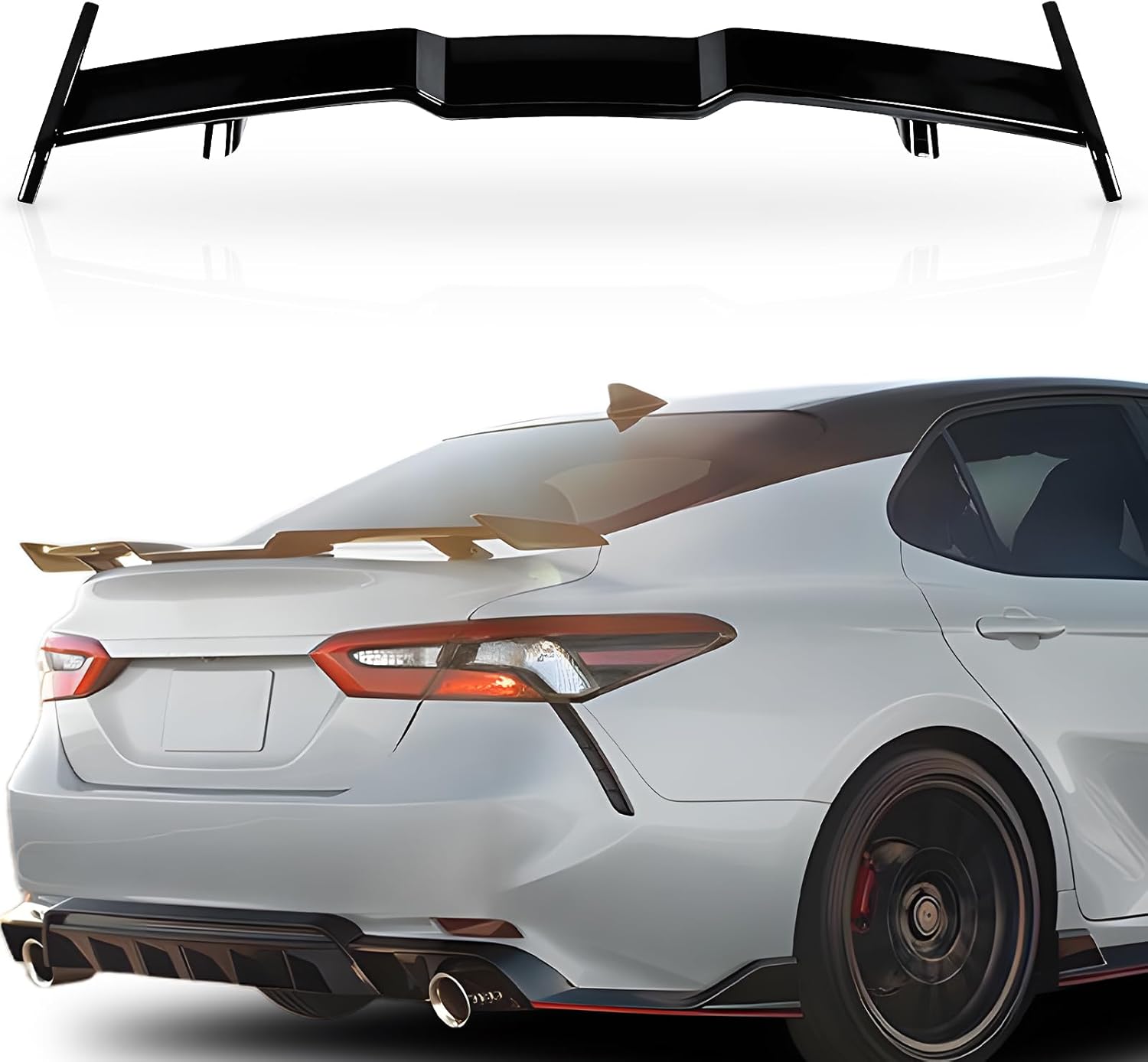 Rear Spoiler Compatible with Toyota Camry 8th Gen SE XSE LE XLE M4 Style 2018-2025 Rear Trunk Wing ABS Rear Trunk Lip Wing Spoiler(Gloss Black)