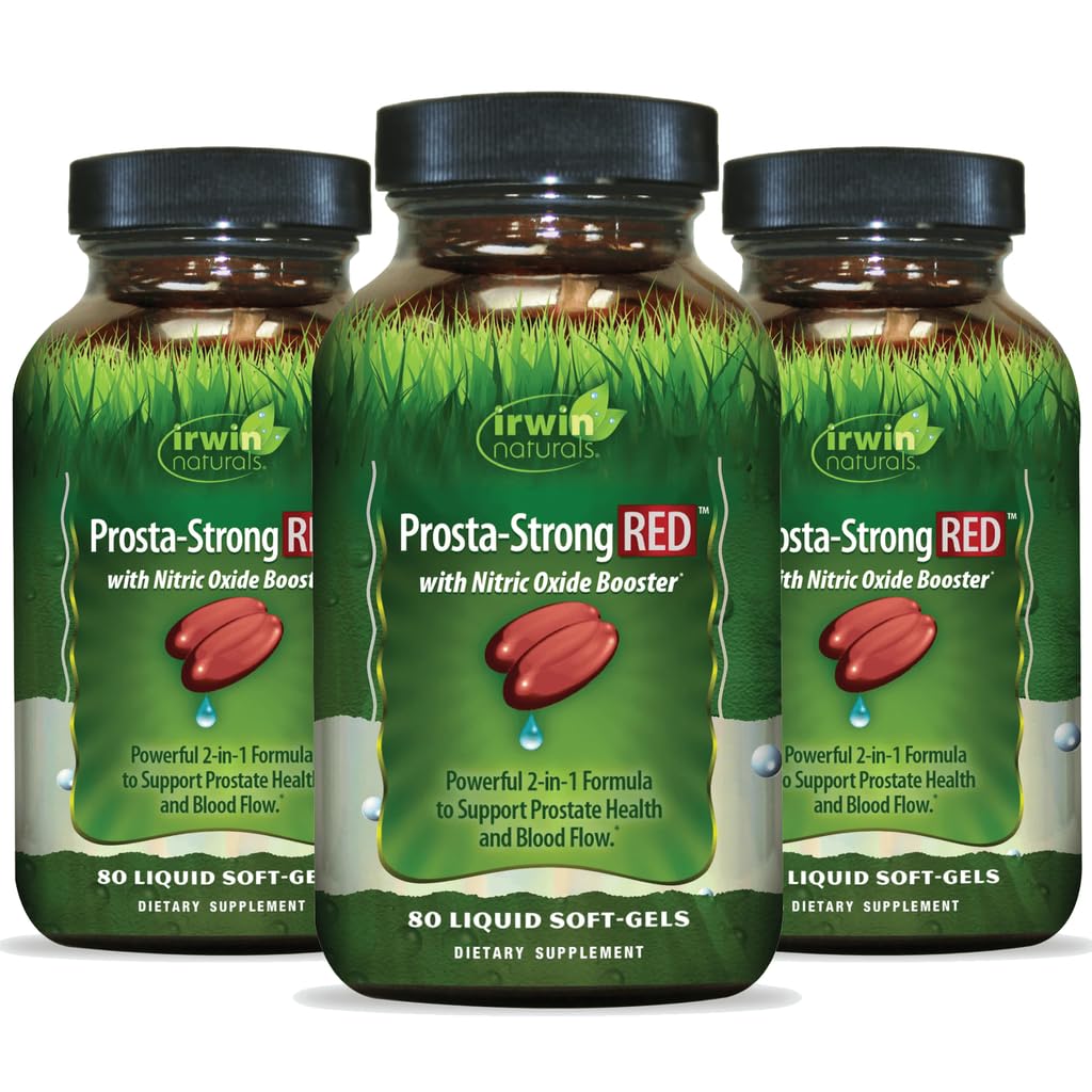 Irwin Naturals Prosta-Strong RED with Nitric Oxide Booster (3 Pack) 80 Count (Pack of 3)