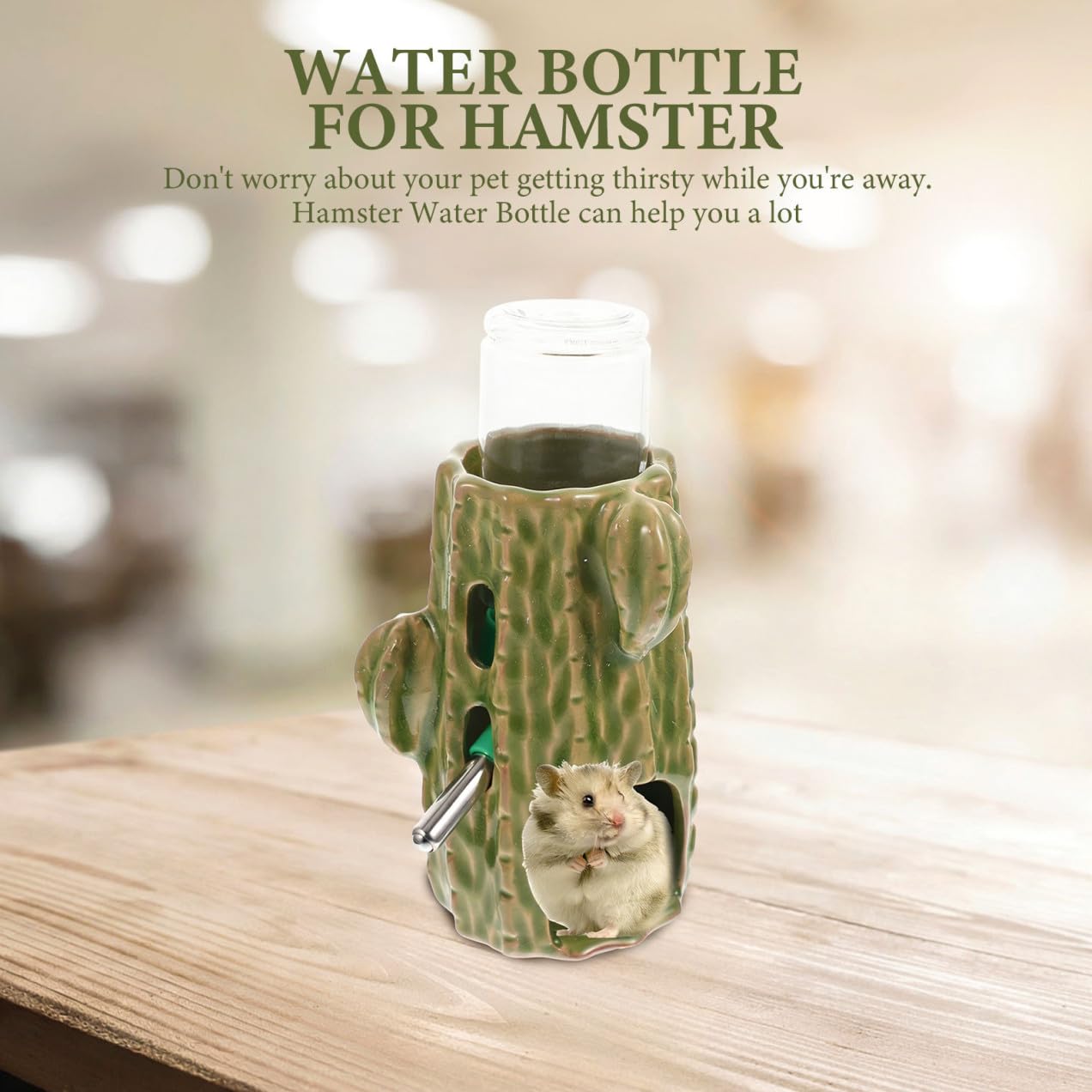 Gatuida Wasserflasche für Hamster Chinchilla-Flasche Vertikale Trinkflasche Praktischer Wasserspender Durchsichtiges Design Einfache Anwendung kein Auslaufen Trockener Käfig für Kleine Hau