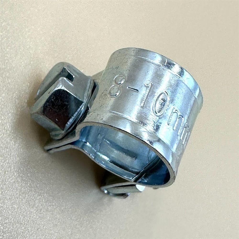 Replacement Part for 8-10mm (0.31-0.39) Fuel Injection Hose Clamp Zinc Steel Fuel Line Clamp 100Pcs #dupart2469635