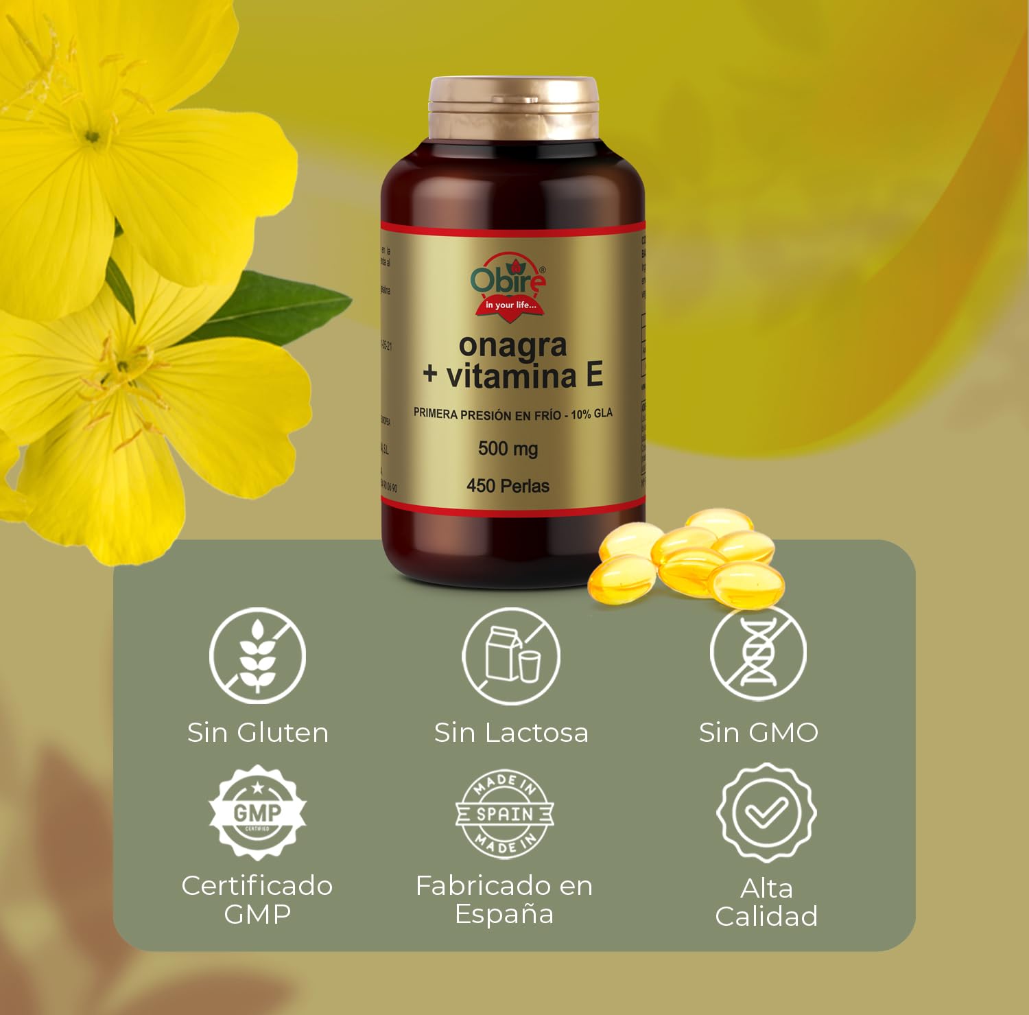Obire Nachtkerzenöl 500 Mg. 450 Perlen
