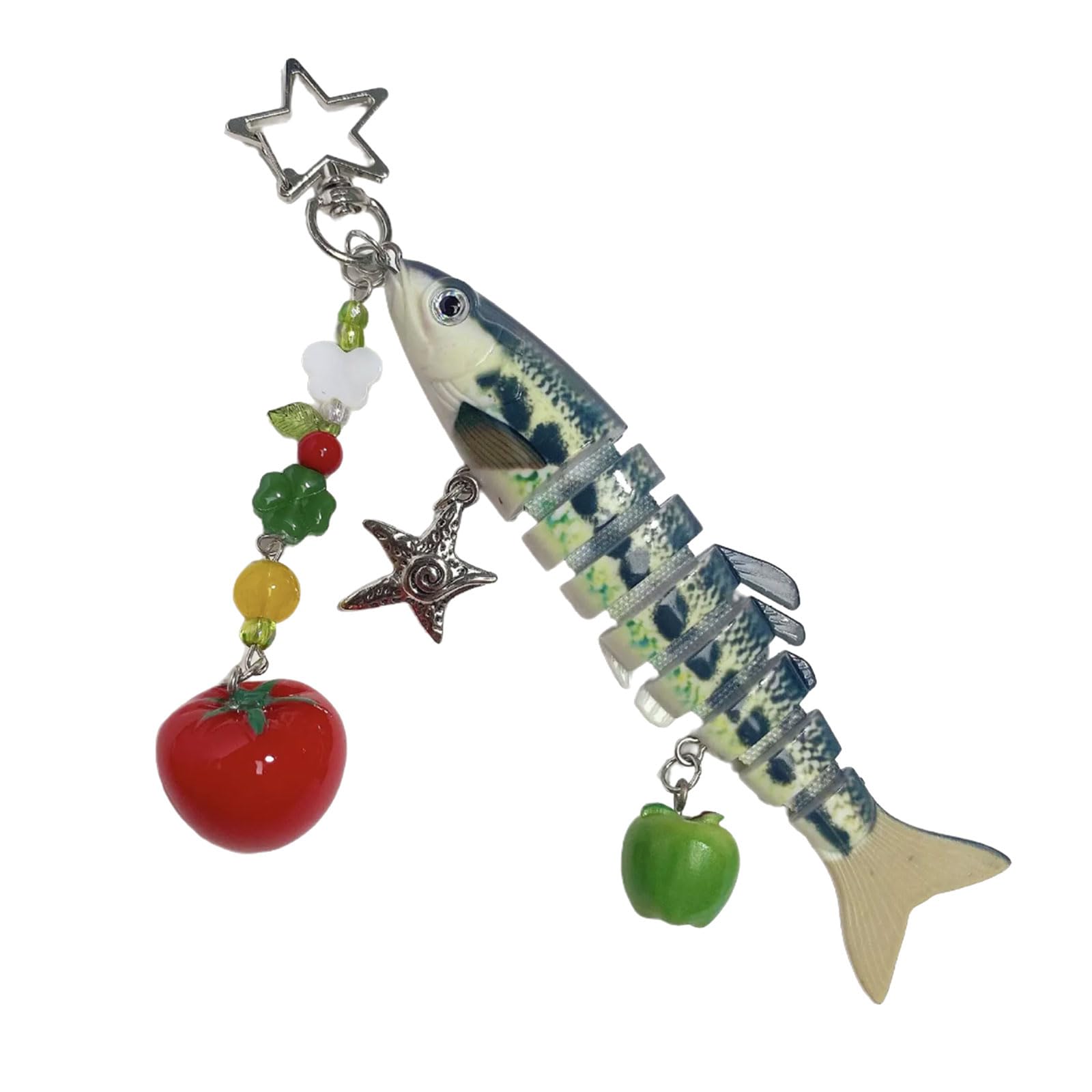 BWANGIAO Realistic Multi Jointed Fish Keychain With Realistic Design Perfect For Fishing Enthusiasts And Marine Lovers