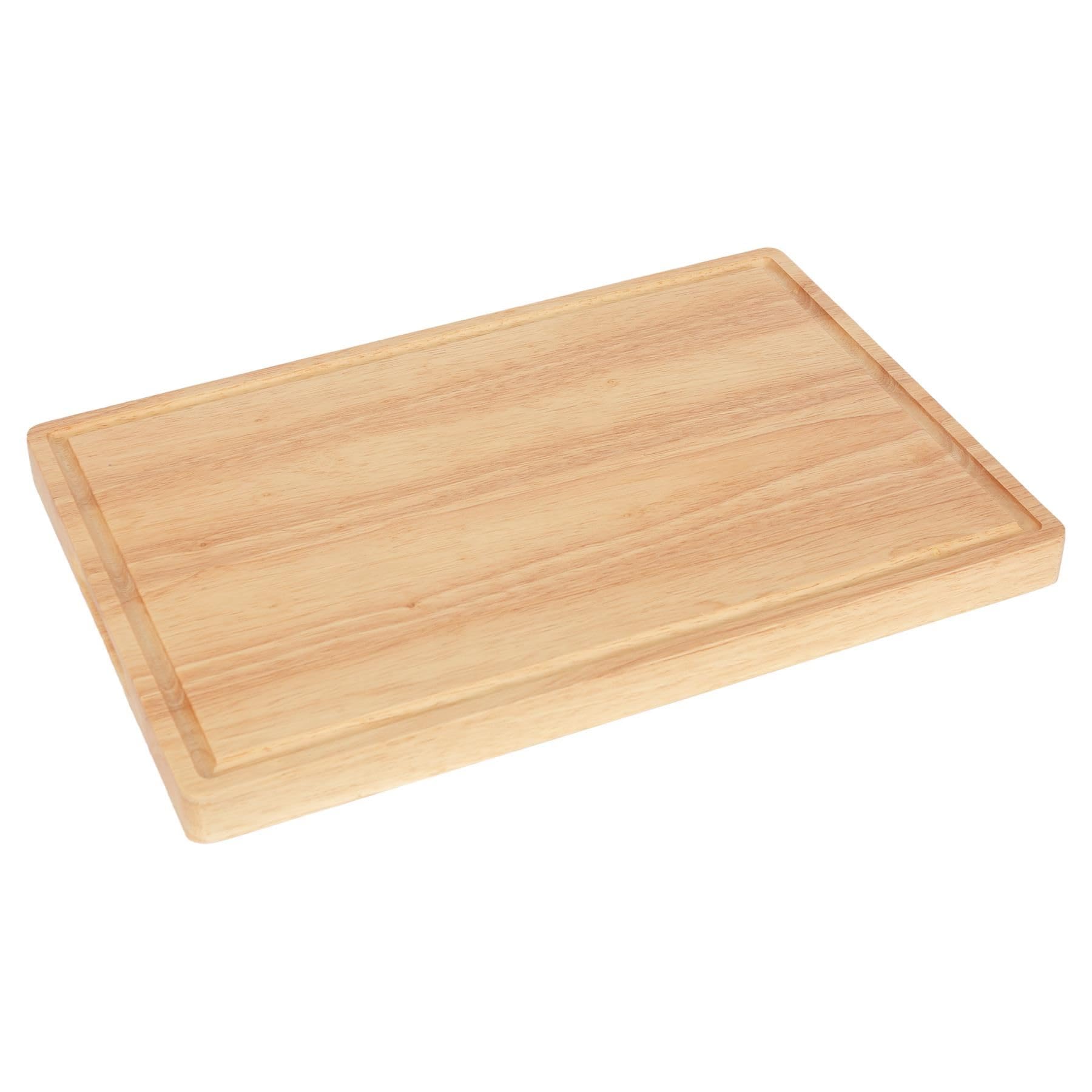 Argon Tableware Brown Wooden Chopping Board - 45X30x3cm Thick Butchers Block Wood Cutting Board For Meat, Vegetables & Cheese - Charcuterie & Cheese Wood Chopping Mat For Kitchens