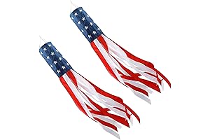 2-Pack Embroidered American Flag Windsocks