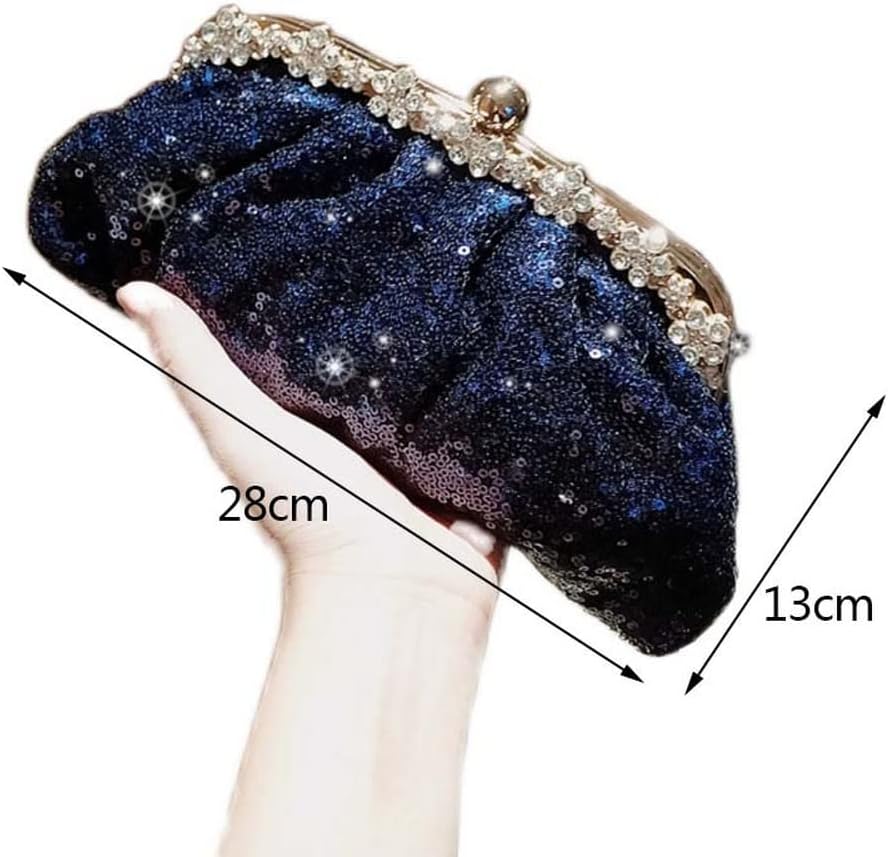 XIALON Clutch Bag Women Sequin Purses Handbag Womens Wallet Chain Shoulder Female Party Clutch