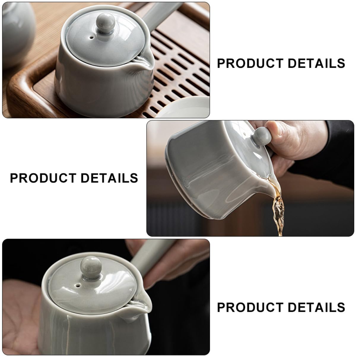 SECFOU Tetera Pequeña de Cerámica Diseño Ergonómico y Estilo Clásico, Resistente para Uso en Casa y Celebraciones como Bodas y Fiestas