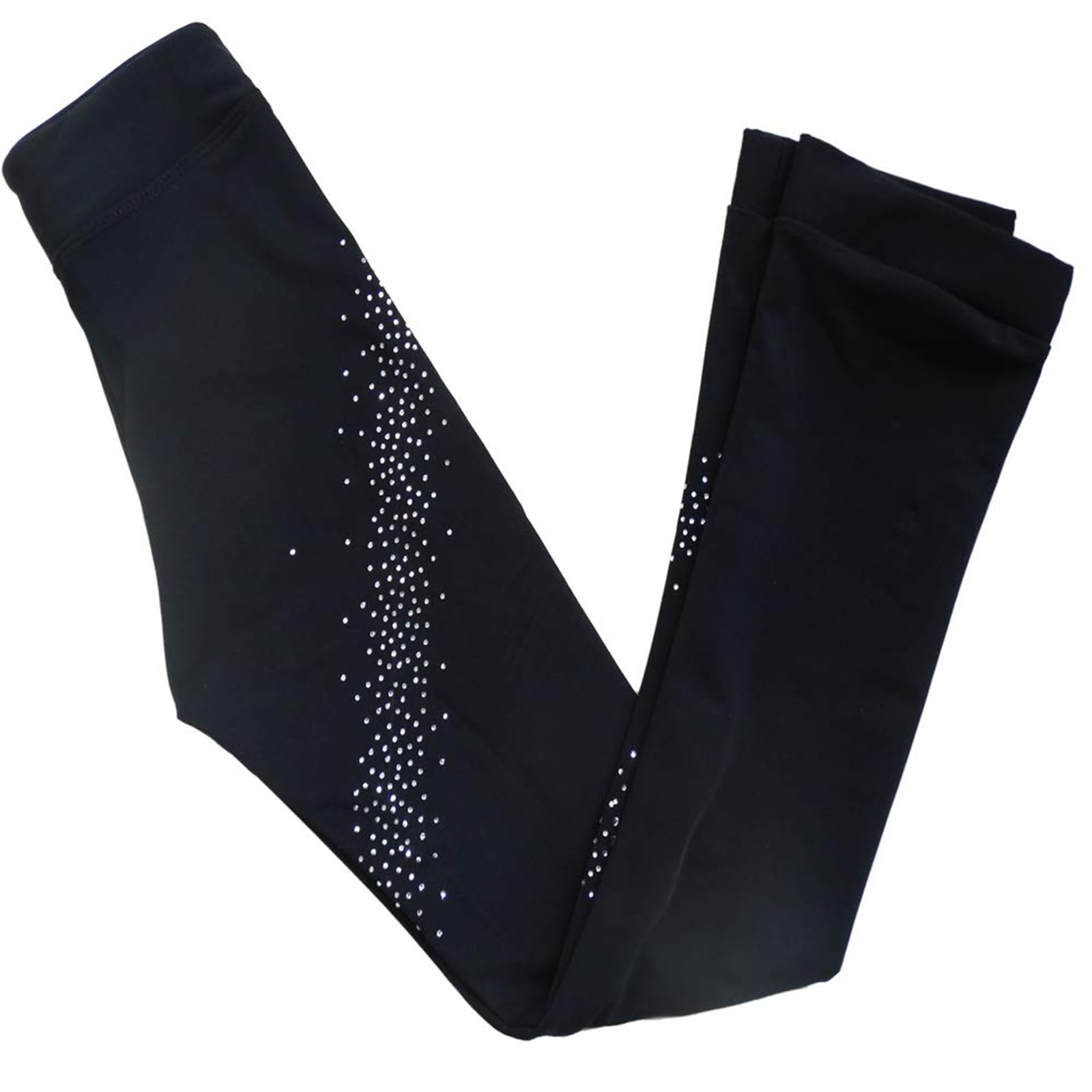 Pantalons Longs D'entraînement De Patinage Artistique pour Femmes et Filles, Collants Chauds De Qualité Supérieure, Pantalons À Strass, Leggings De Patinage pour Enfants,Noir,4 Years