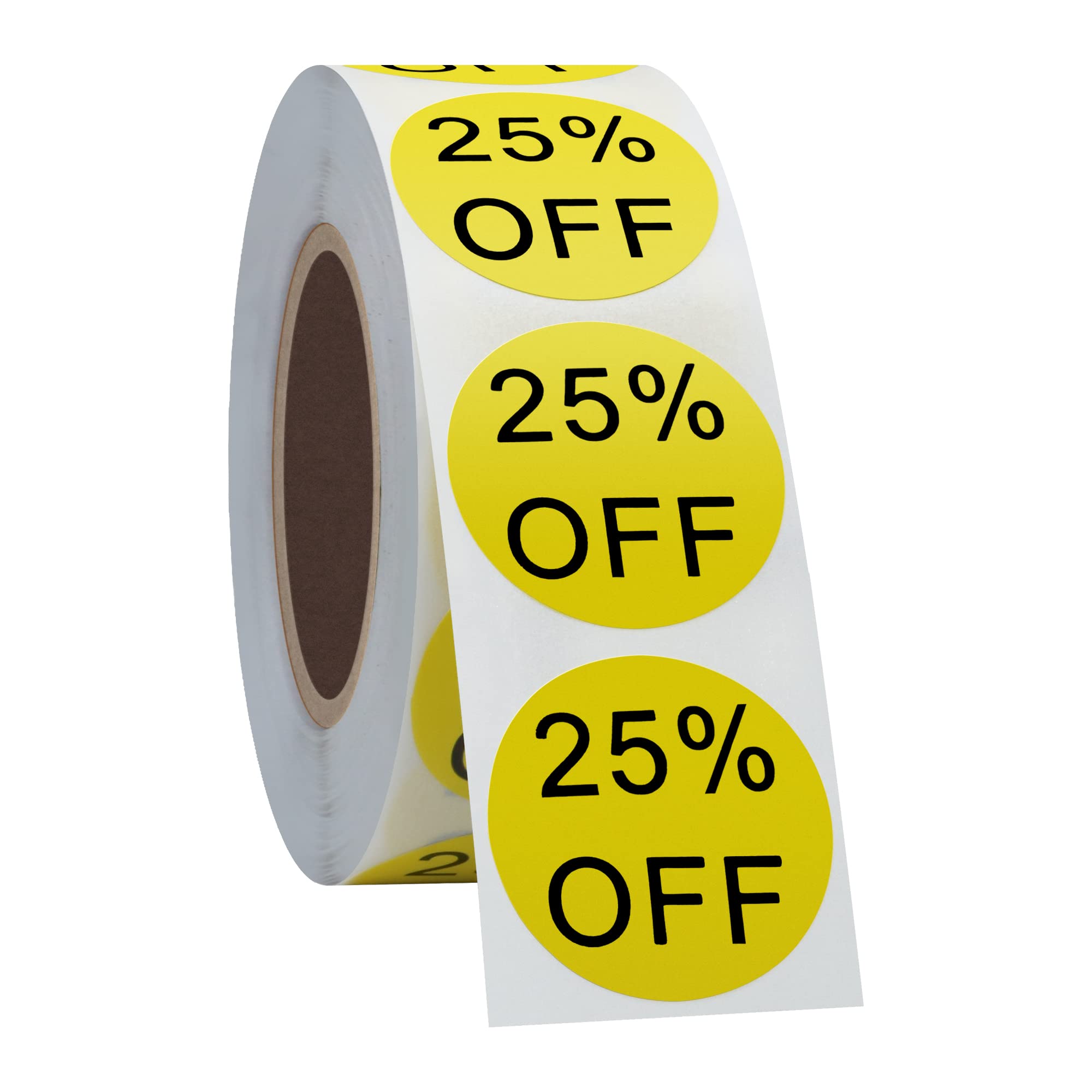 Hycodest 500 pcs Pruduct Stickers Yellow Round Product Labels for Retail Stores Supermarkets (25%, 1 inch)