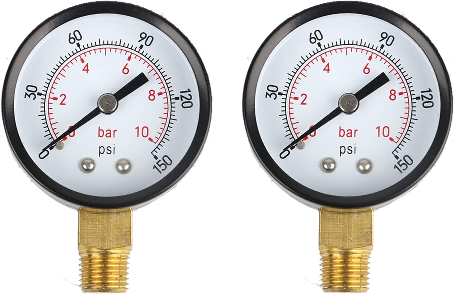 Y50 Pressure Gauge 0-10 Bar or 0 to 150 psi Manometer Side Connection Thread 1/4" Diameter 40mm