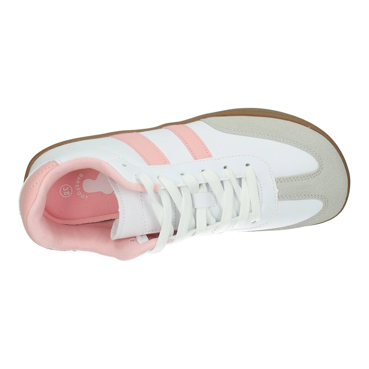 DEMAX 7-1227E Zapatillas Deportivas respetuosas para Mujer Demax Blancas con Detalles Rosa y Plantilla Double Memory Foam Mujer Deportivos