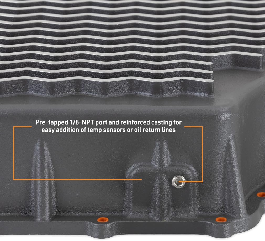Mishimoto Aluminum Transmission Pan, Compatible with Ford 6.7L Powerstroke 2011-2019