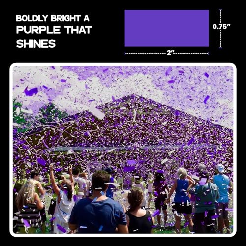Image of Ultimate Confetti, Purple Biodegradable Confetti - Rectangular Fluttering Tissue Paper Confetti for Cannon and Launcher use - Best for Gender Reveal, Wedding, Parties, and Live Events - 1 lb, 16 oz