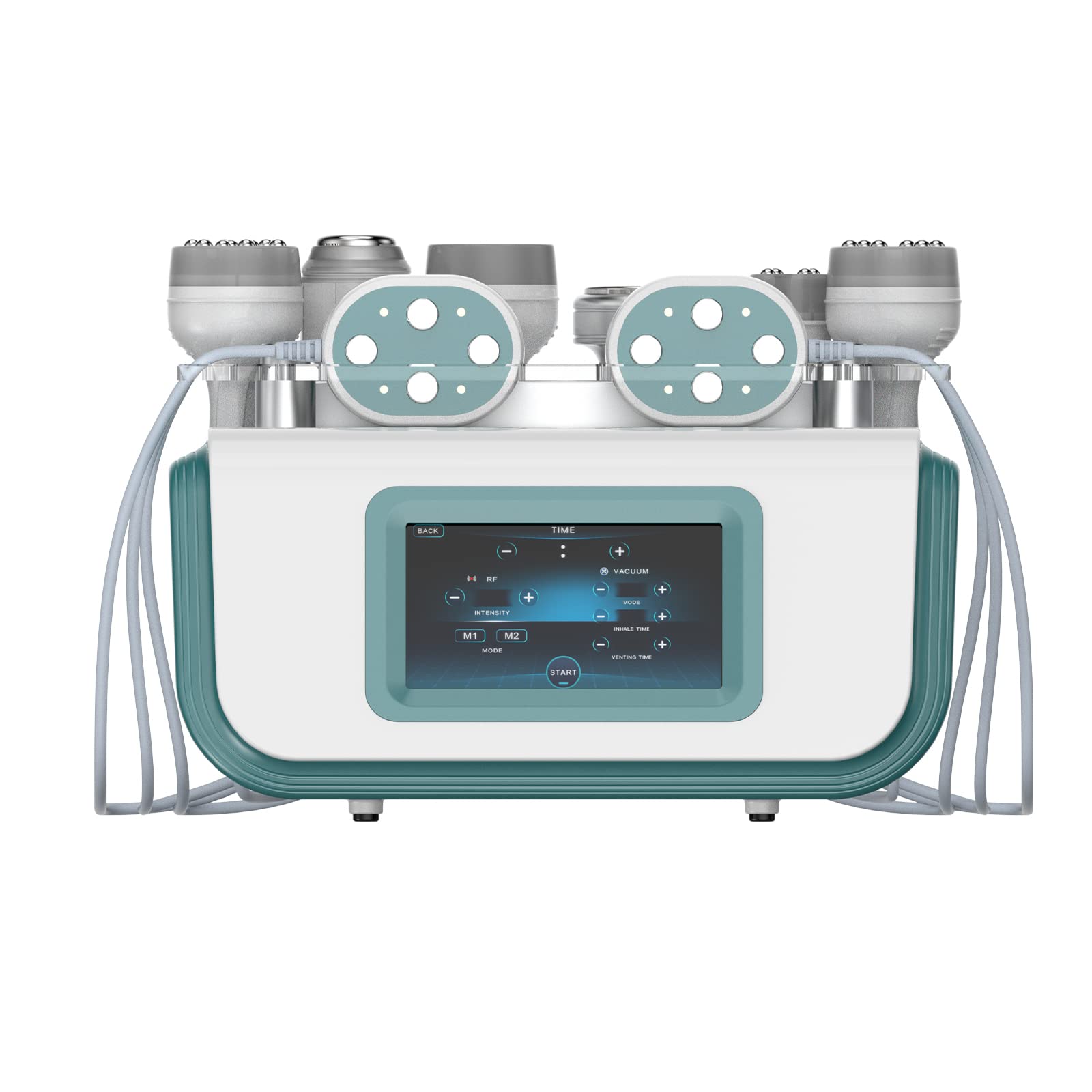 7 in 1 40K Kavitation Körper Schlankheits Maschine Multipolar Vakuum RF Form Sculpting Gerät Laser Pads mit RF für Cellulite Reduktion Hautstraffung Elitzia ET2022PB (Grün)