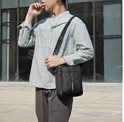 Wayfare Men's Crossbody Shoulder Bag 5 pockets (Grey)