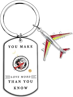 Airplane KeychainS, Travel Gift for Husband Boyfriend Travelers, Flight Attendant Gifts, Keychain for Women Men, Pilot Dreamer Keychain, Airplane Lover Gift
