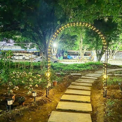 Flower Display Stand Multi-Layer with Round Buckets Plant Wheels Movable MetalOutdoor Garden Arch for Wisteria Vine Flowers Sturdy Rose Arbor Pergola for Climbing Plants Decorative Metal Arc - Image 5