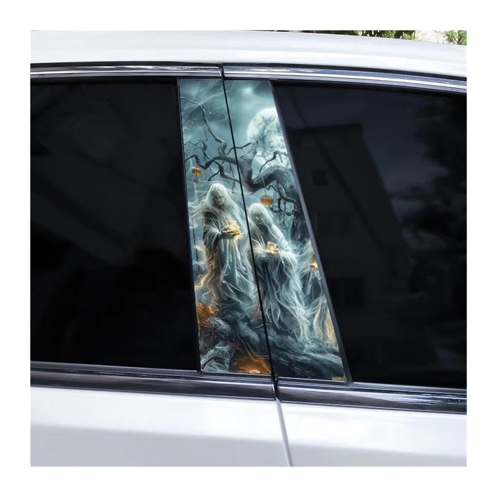 Body Parts 2pcs Car Pillar Stickers Halloween Funny Horror Ghost Stickers DIY Car Door Pillars Stickers(E)