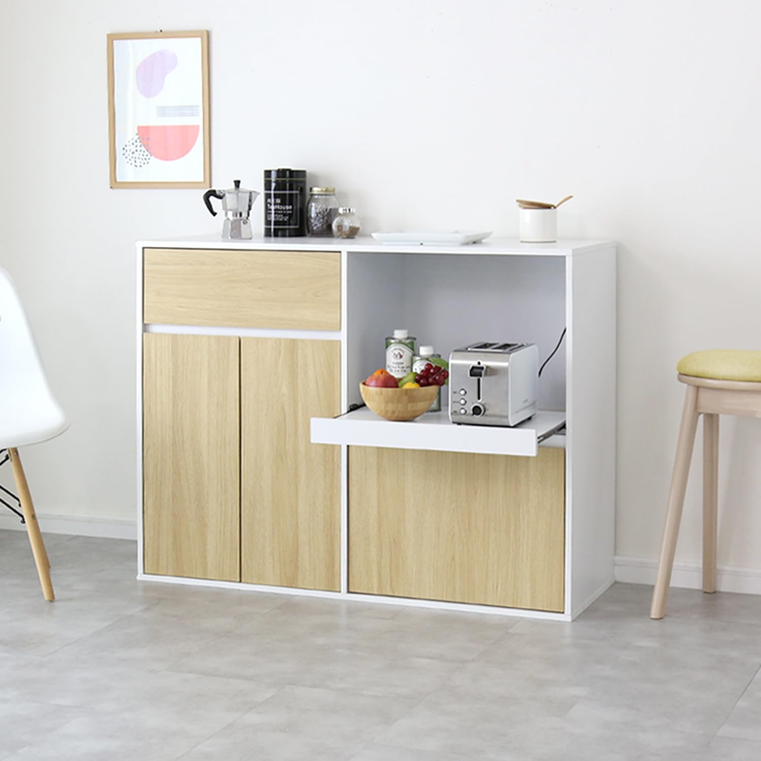 Amazon｜DORIS 食器棚 キッチンボード レンジ台 キッチン収納 収納棚