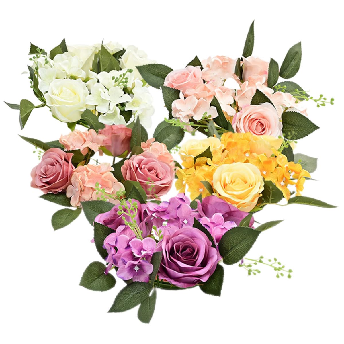 Anneaux de bougie floraux artificiels déco de table quotidienne et anniversaire