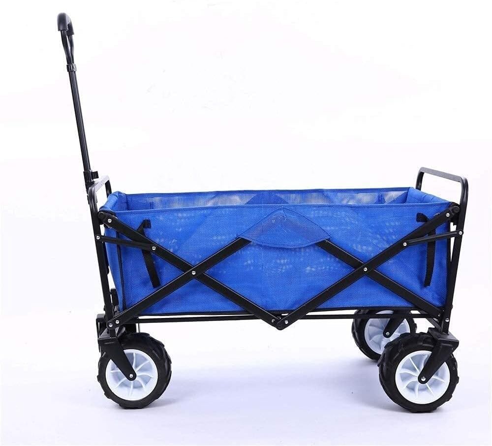 Portable Folding Garden Cart Wagon with Extra-Wide Wheels, Compact Outdoor Utility Trolley for Camping & Shopping