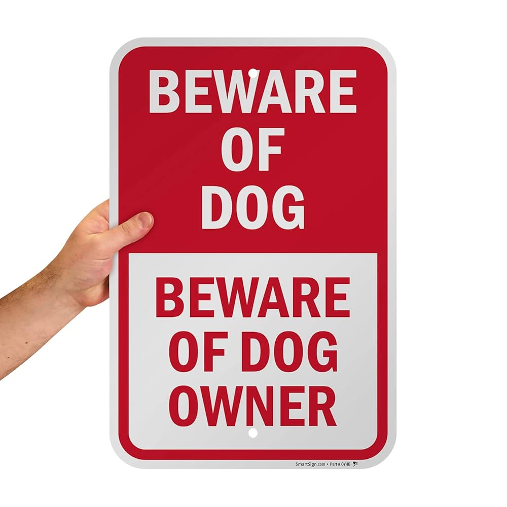 amazon-com-smartsign-18-x-12-inch-funny-beware-of-dog-beware-of-dog-owner-metal-sign-63-mil-laminated-rustproof-aluminum-red-and-white-made-in-usa-patio-lawn-garden for Free Printable Beware Of Dog Signs Amazon.com: SmartSign 18 x 12 inch Funny “Beware of Dog - Beware of Dog Owner” Metal Sign, 63 mil Laminated Rustproof Aluminum, Red and White, Made in USA : Patio, Lawn & Garden for Free Printable Beware Of Dog Signs