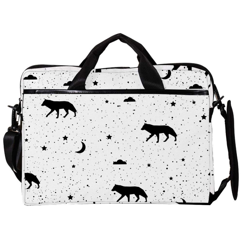 Bolso bandolera para portátil 14-15.4 wolf moon and star con correa ajustable 6