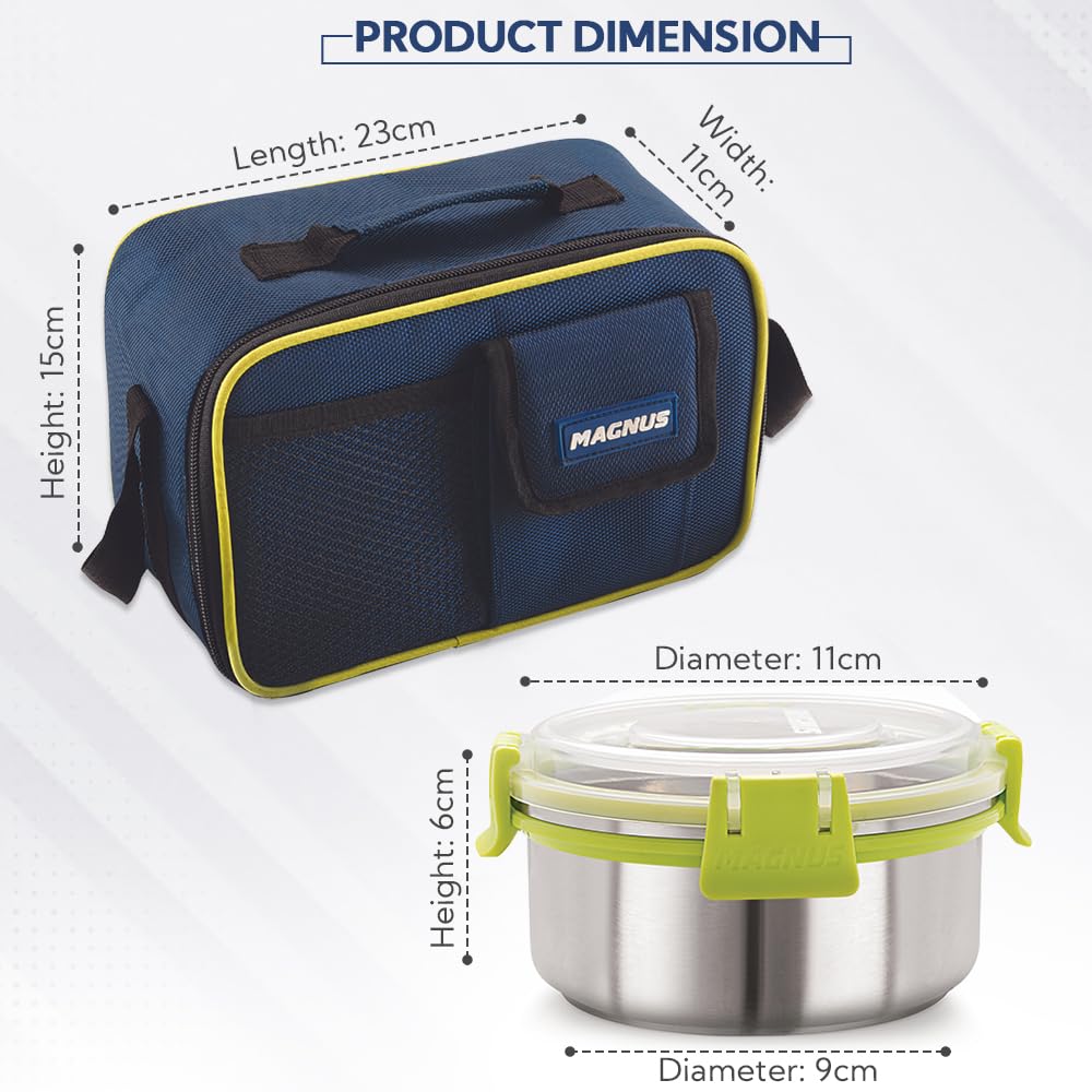 Magnus Stainless Steel Lunch Box - Leak-Proof & Airtight -3