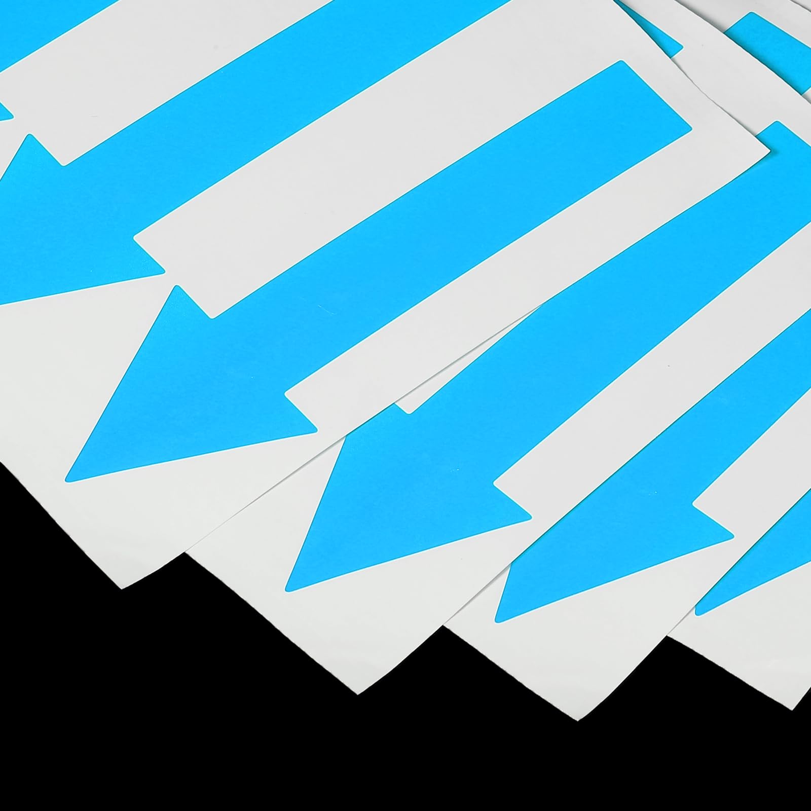 PATIKIL 4 Hojas Pegatina de Flecha, 12x3cm（L*A) Flecha Adhesiva Etiqueta PVC Codificación Cartel Calcomanía Multiuso Señalización Direccional para Suelo Pared Dirección Caja, Azul
