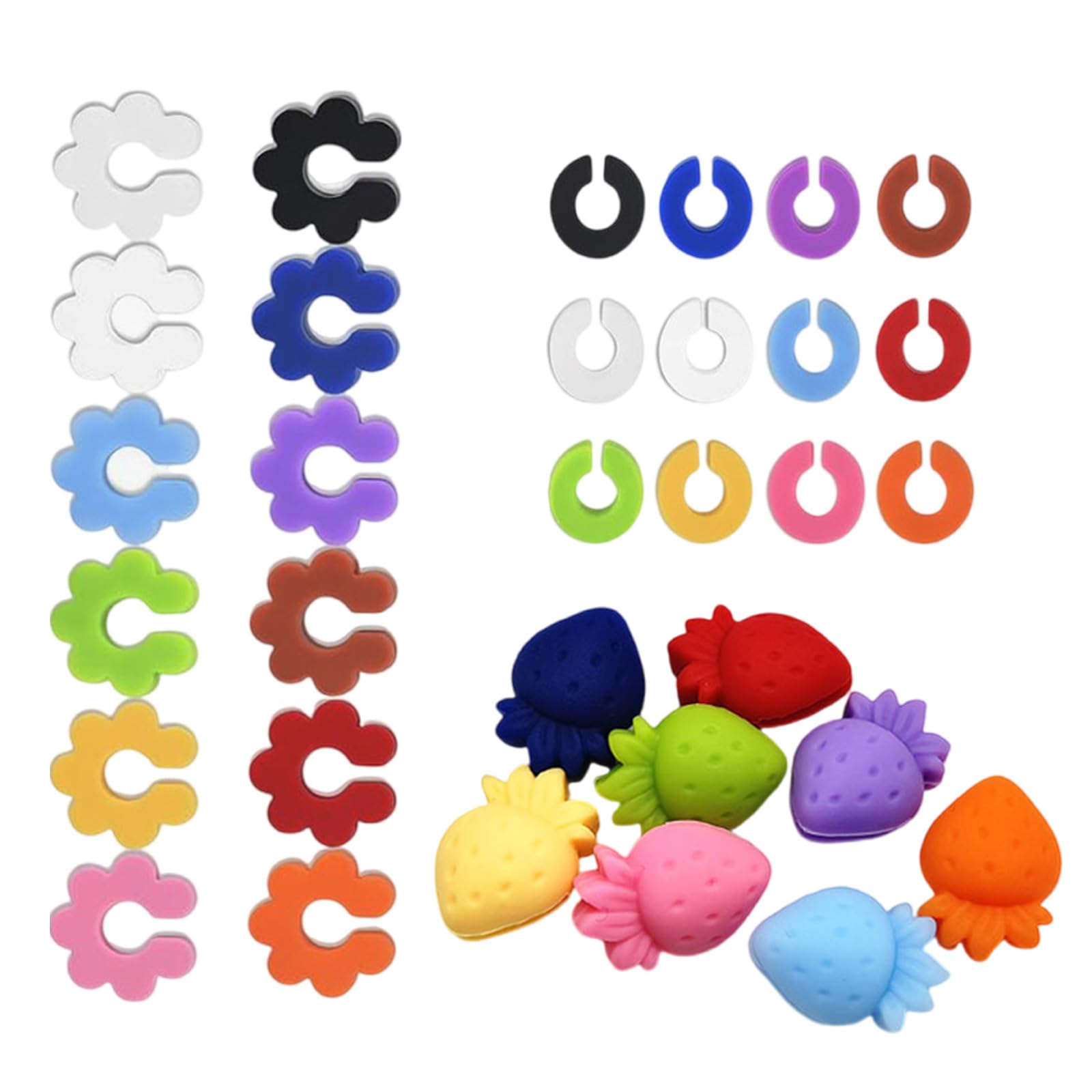sodeber Silicone Glass Markers Set Perfect for Wine Glasses and Cocktails Color Suitable for Parties and Event Drink Markers