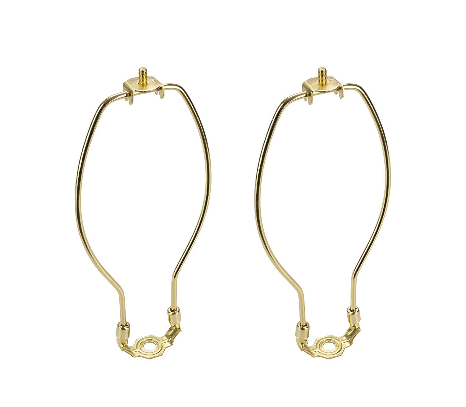 Aspen Creative 20001-12 8" Lamp Harp with Saddle in Polished Brass Finish, 2 Pack